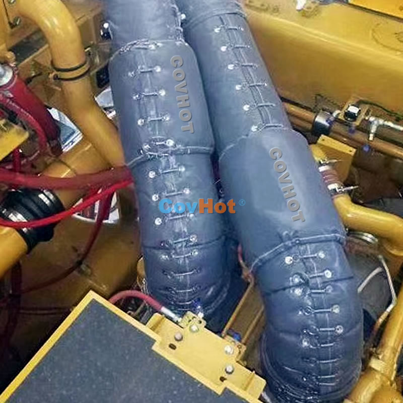 柔性排氣管排煙管絕熱套,工程車輛船舶火車發(fā)動機排氣系統(tǒng)防護罩